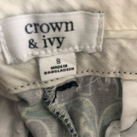 Crown & Ivy Elephant Print Navy Green Shorts 8 NEW Novelty Preppy University - Picture 5 of 5